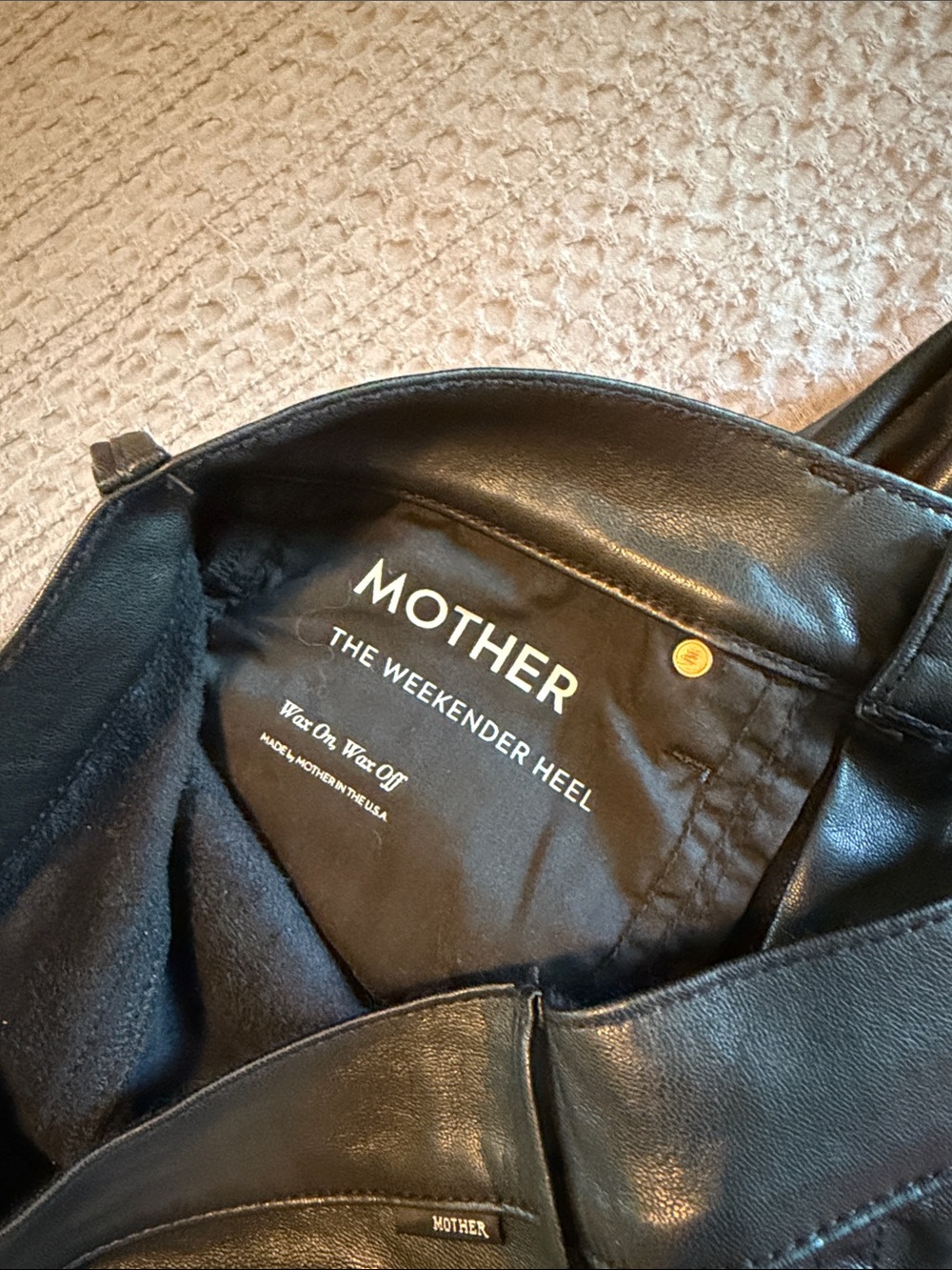 MOTHER Black Faux Leather Flare Pants - Picture 5 of 7